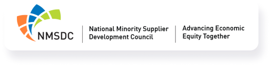 Logo of the National Minority Supplier Development Council (NMSDC) with the tagline 'Advancing Economic Equity Together'.